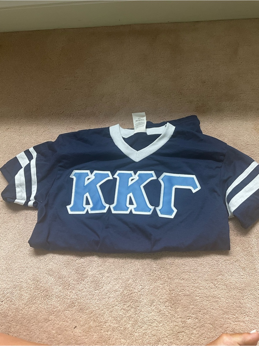Kappa Navy and White Short Sleeve Tee Size M